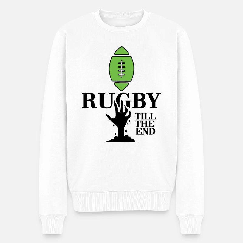 rugby rugbyspieler rugbysaison - Männer Premium Bio Pullover - Weiß