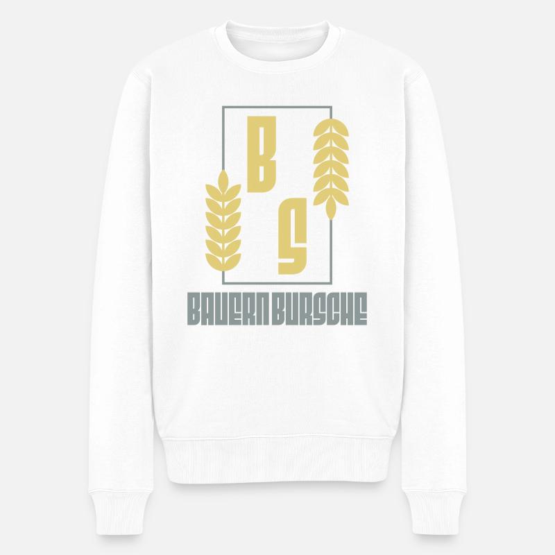 Bauernbursche - Männer Premium Bio Pullover - Weiß