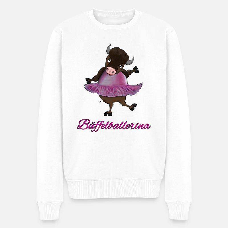 Büffelballerina - Männer Premium Bio Pullover - Weiß