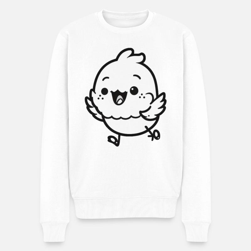 Kawaii Cute Happy Chicken - Pull Premium bio Homme - blanc