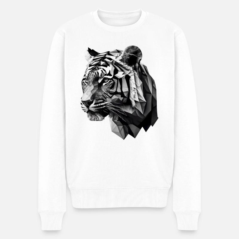 TIGER - Männer Premium Bio Pullover - Weiß