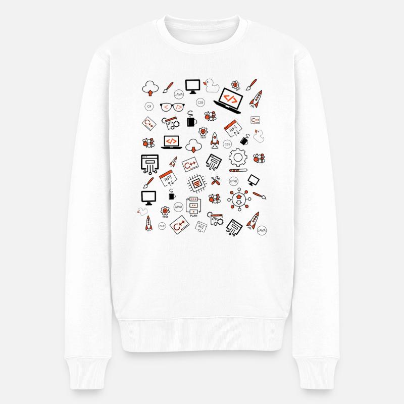 Programmation développeur Java - Pull Premium bio Homme - blanc