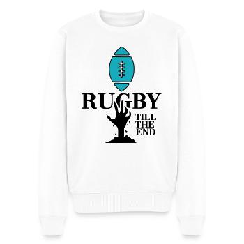 rugby rugbyspieler rugby-club - Männer Premium Bio Pullover - Weiß - Vorne - Thijin (182cm)
