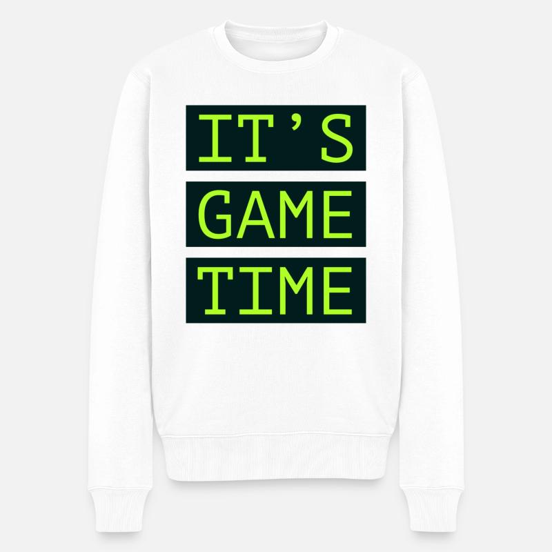 It's Game Time - Männer Premium Bio Pullover - Weiß