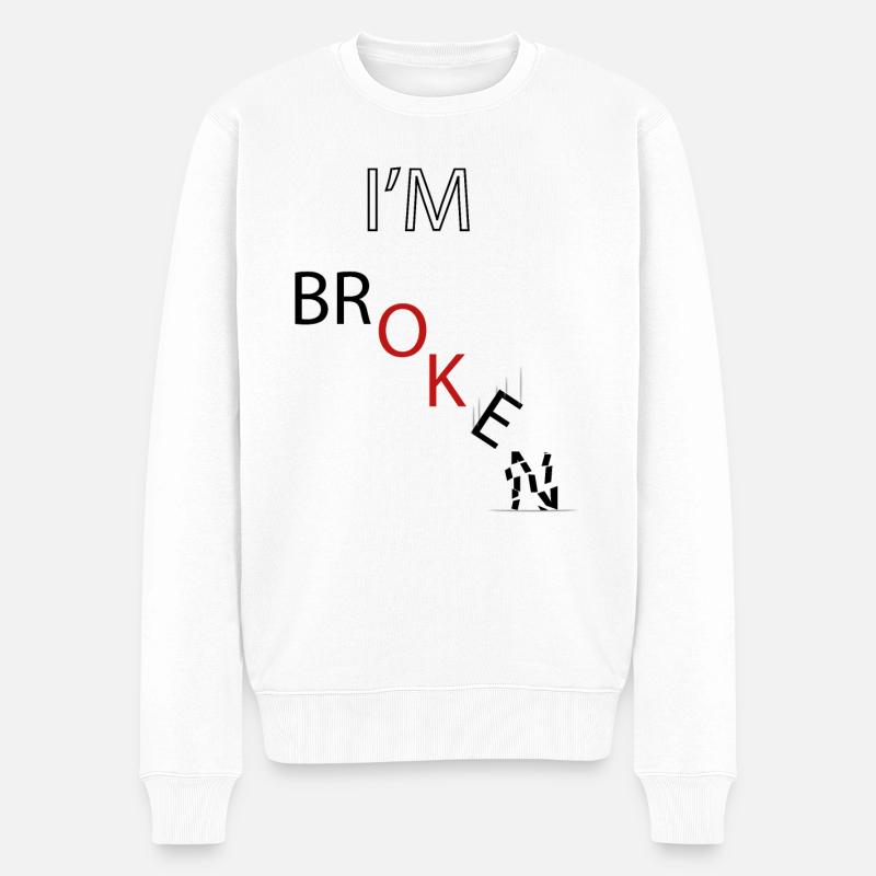 I'M BROKEN - Pull Premium bio Homme - blanc