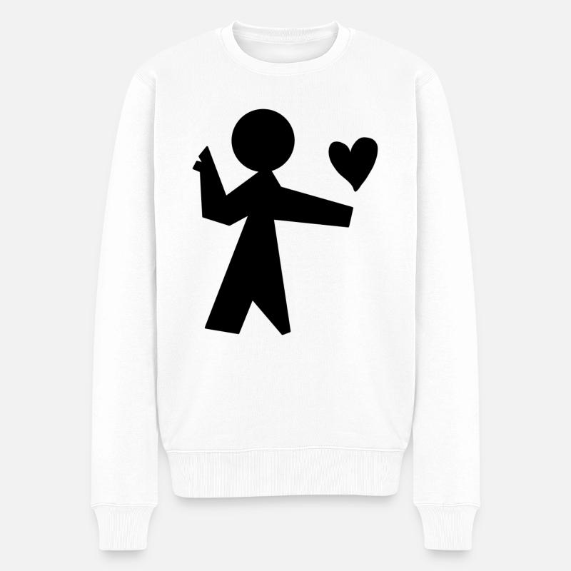 Gib mir dein Herz - Männer Premium Bio Pullover - Weiß