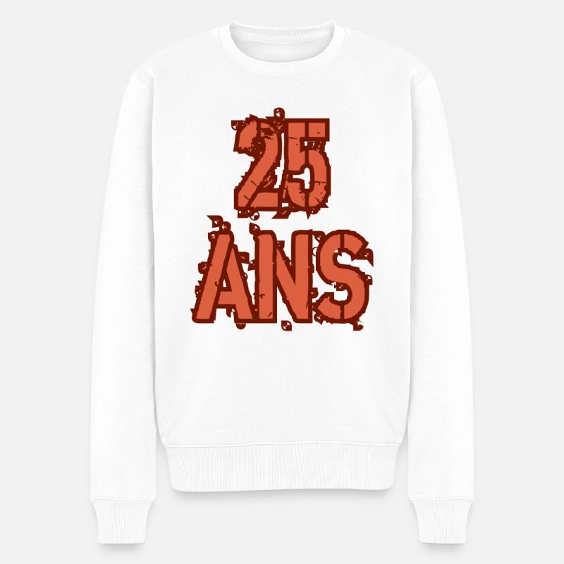 25 ANS - Pull Premium bio Homme - blanc