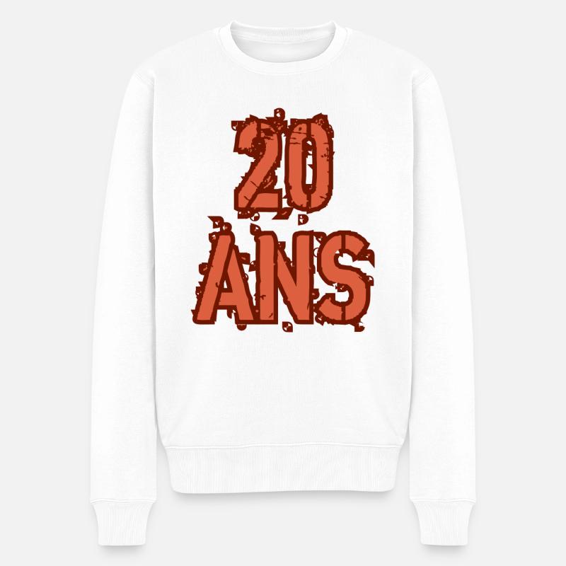 20 ANS - Pull Premium bio Homme - blanc