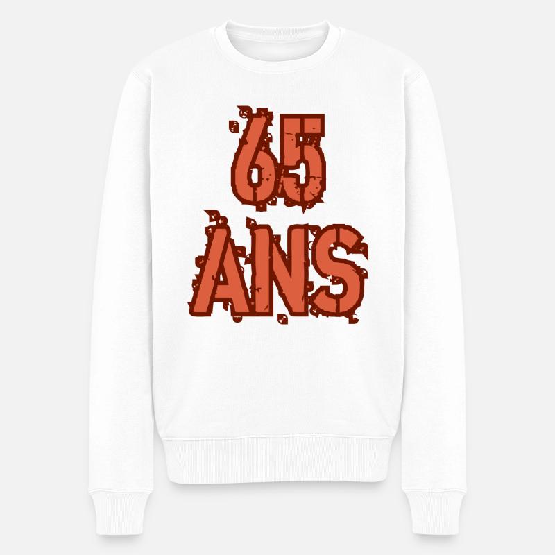 65 ANS - Pull Premium bio Homme - blanc