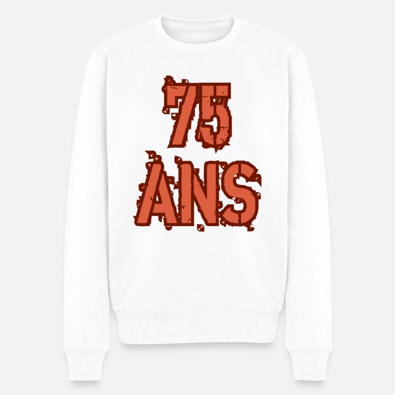 75 ANS - Pull Premium bio Homme - blanc