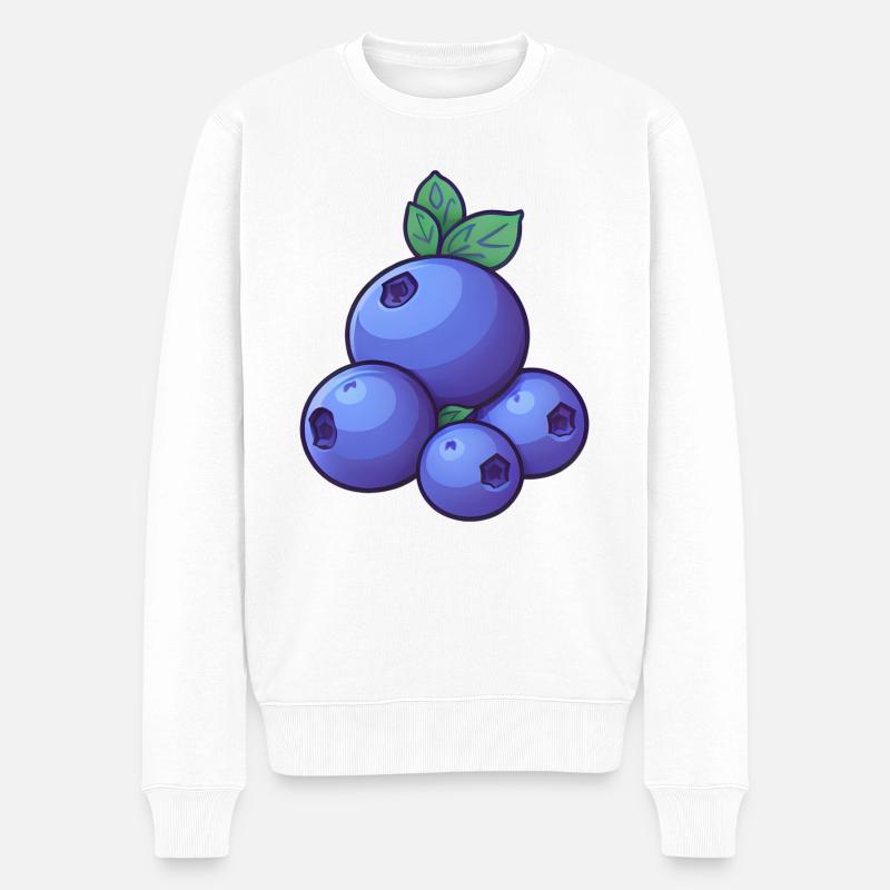 Heidelbeeren Beeren - Männer Premium Bio Pullover - Weiß
