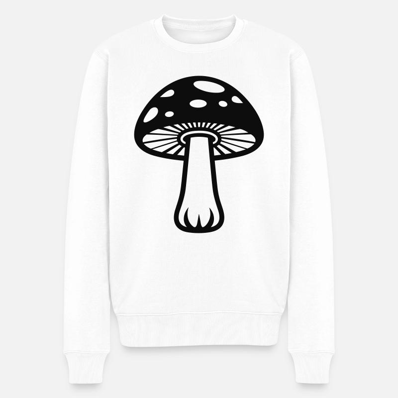 Pilz - Männer Premium Bio Pullover - Weiß