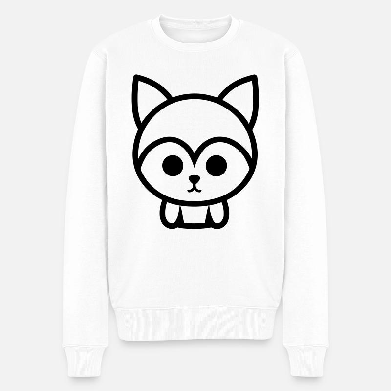 Fuchs - Männer Premium Bio Pullover - Weiß