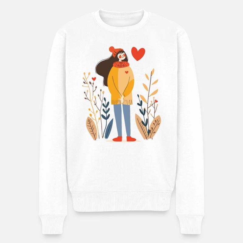 Nature Girl - Männer Premium Bio Pullover - Weiß