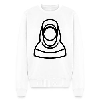 Hijab Kopftuch Muslimische Frau - Männer Premium Bio Pullover - Weiß - Vorne - Thijin (182cm)
