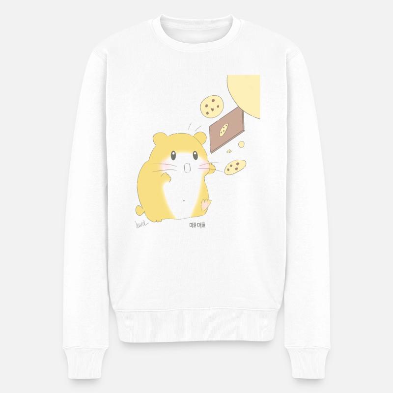 Backen Hamster Korea - Männer Premium Bio Pullover - Weiß