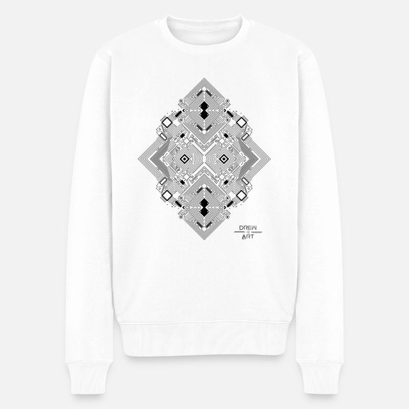 CIRCUIT IMPRIME 1 noir - Pull Premium bio Homme - blanc