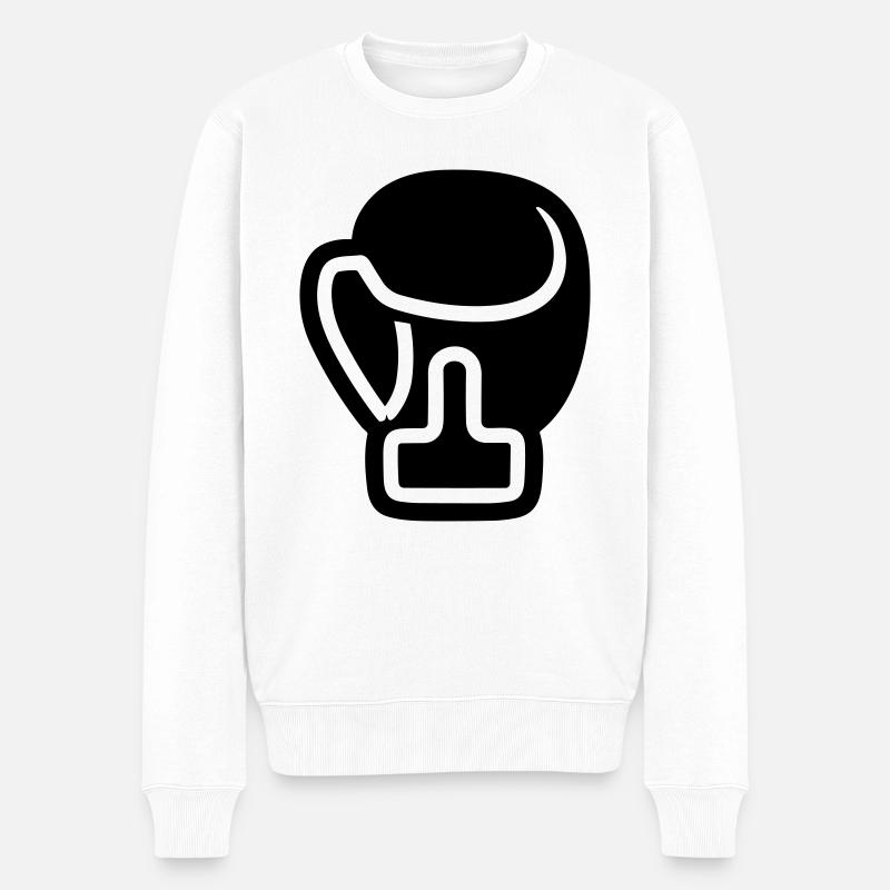 Boxhandschuh - Männer Premium Bio Pullover - Weiß