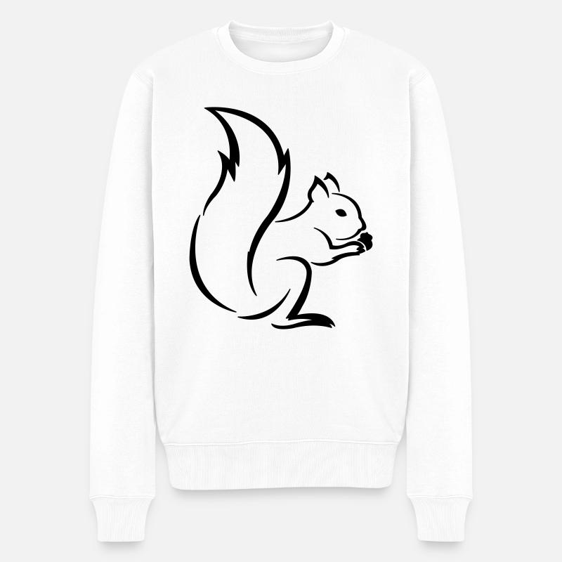 Eichhörnchen - Männer Premium Bio Pullover - Weiß