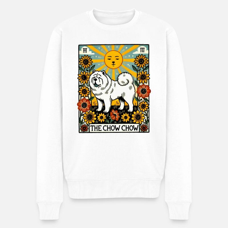 Die Chow Chow Dog Tarotkarte - Männer Premium Bio Pullover - Weiß