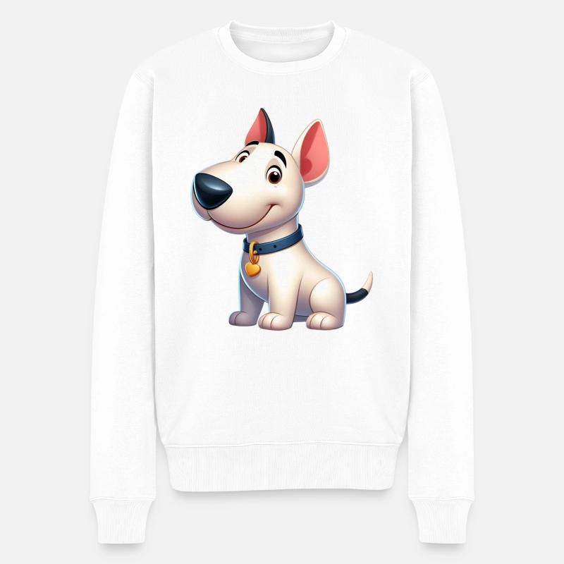 Bullterrier - Männer Premium Bio Pullover - Weiß
