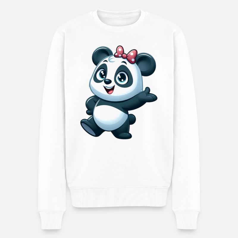 Panda 5 - Männer Premium Bio Pullover - Weiß