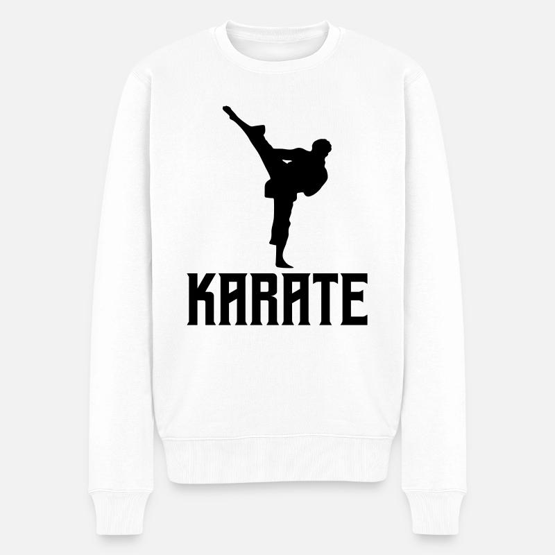 Karate - Männer Premium Bio Pullover - Weiß