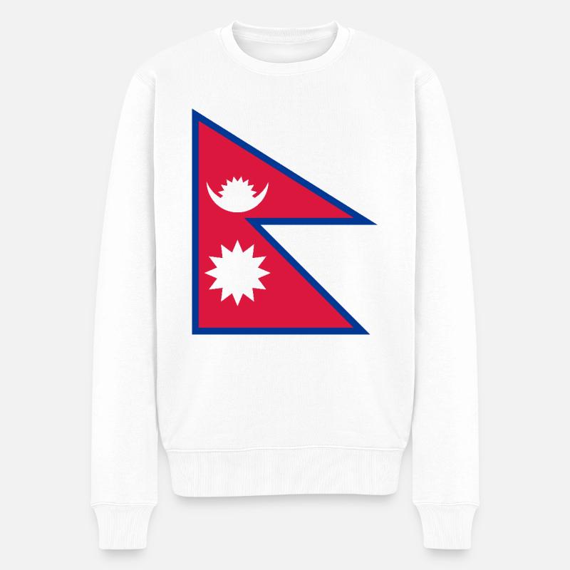 Nepal - Männer Premium Bio Pullover - Weiß