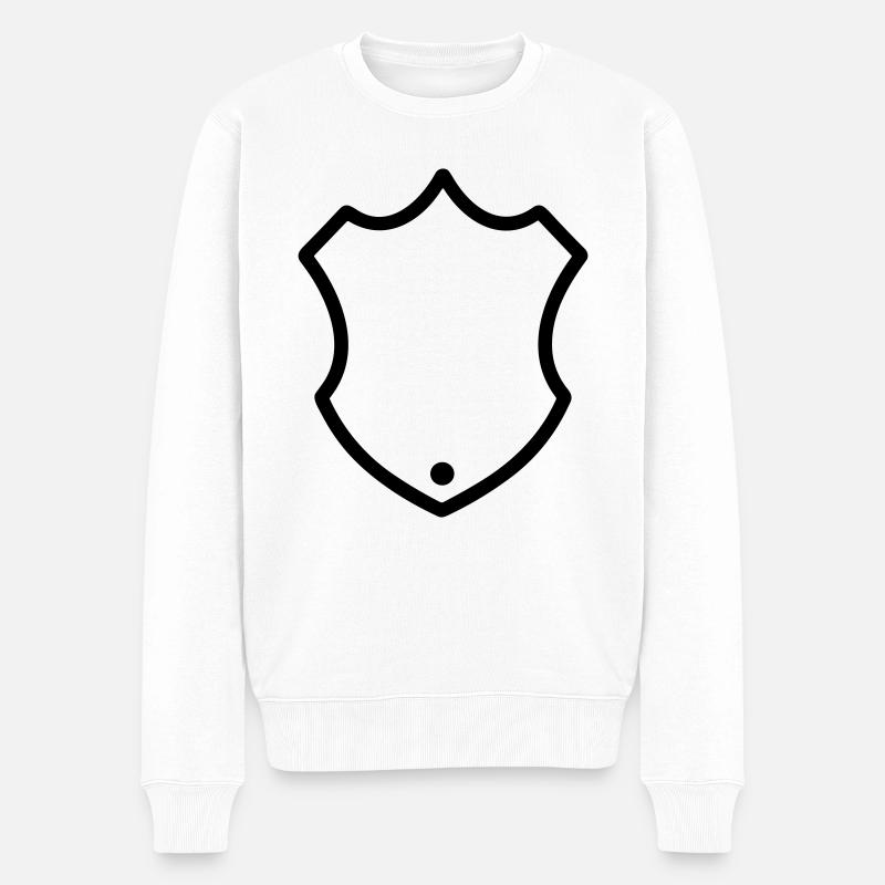 Schild - Männer Premium Bio Pullover - Weiß