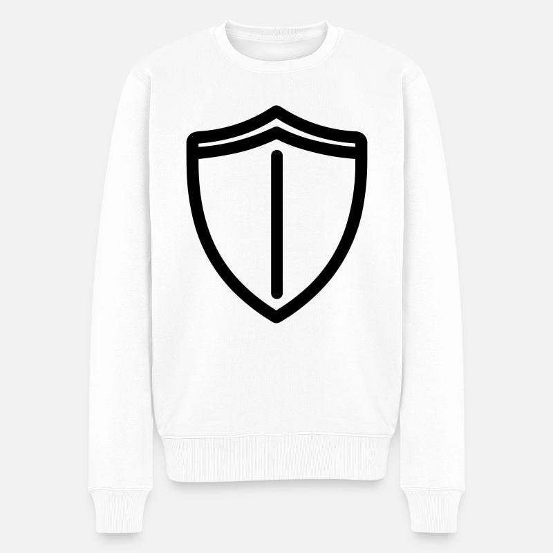 bouclier - Pull Premium bio Homme - blanc