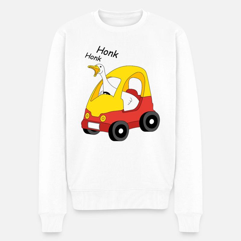 L’oie au volant - Pull Premium bio Homme - blanc