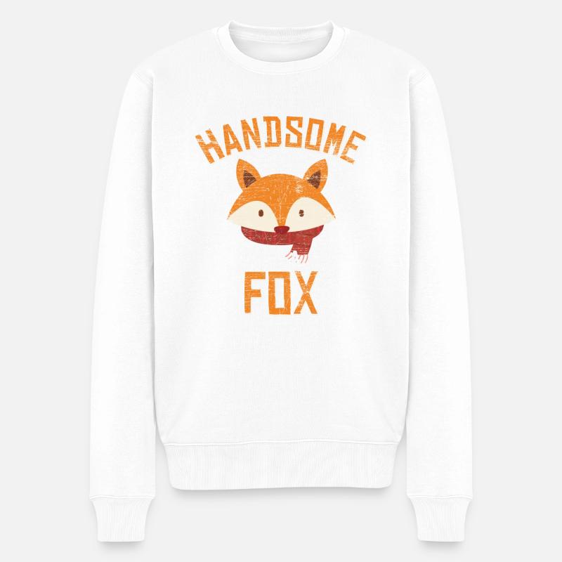 Fuchs Tier Geschenke orange schlau vintage Spaß - Männer Premium Bio Pullover - Weiß