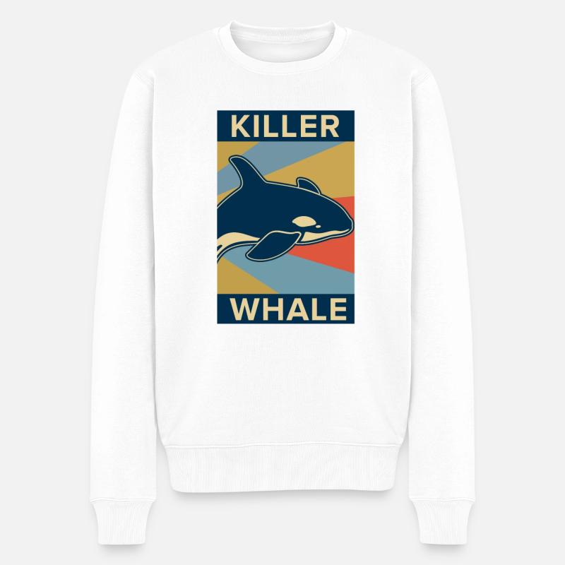 Killer Wal Orca Fisch Geschenk Meer Ozean Tier - Männer Premium Bio Pullover - Weiß