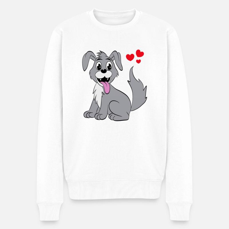 Chien mignon - Pull Premium bio Homme - blanc