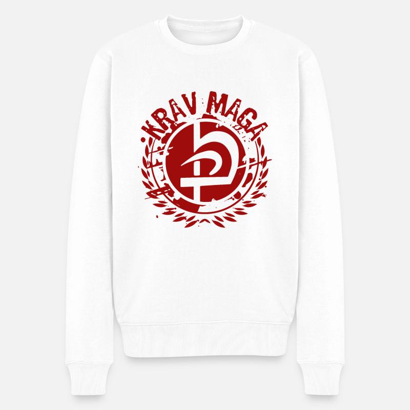 Krav Maga Israel - Männer Premium Bio Pullover - Weiß