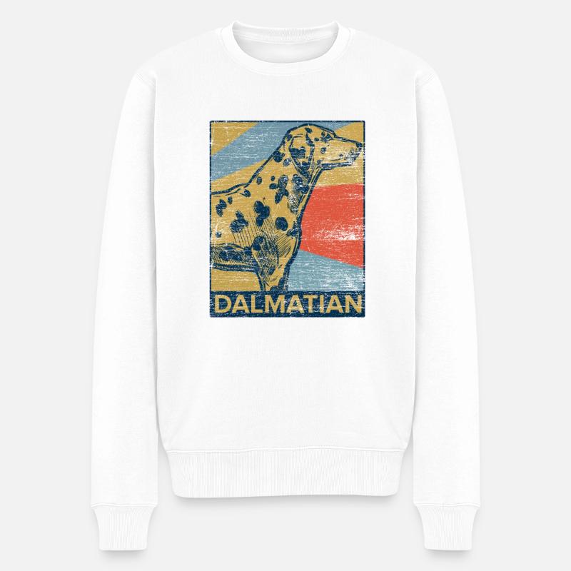 Dalmatiner - Männer Premium Bio Pullover - Weiß