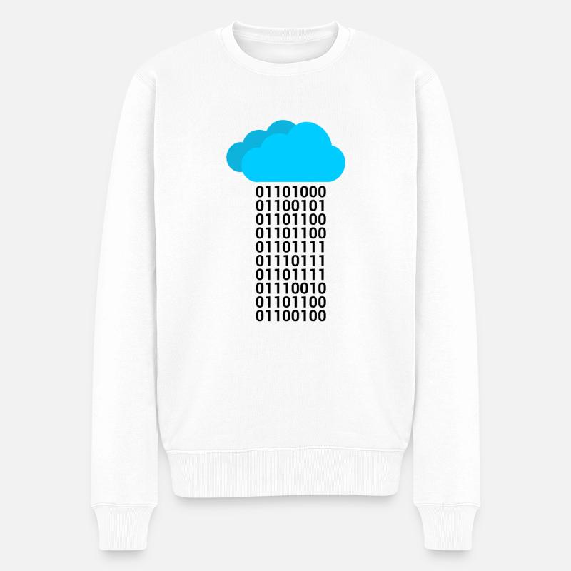 Informatik Binäre Wolke Cloud - Männer Premium Bio Pullover - Weiß