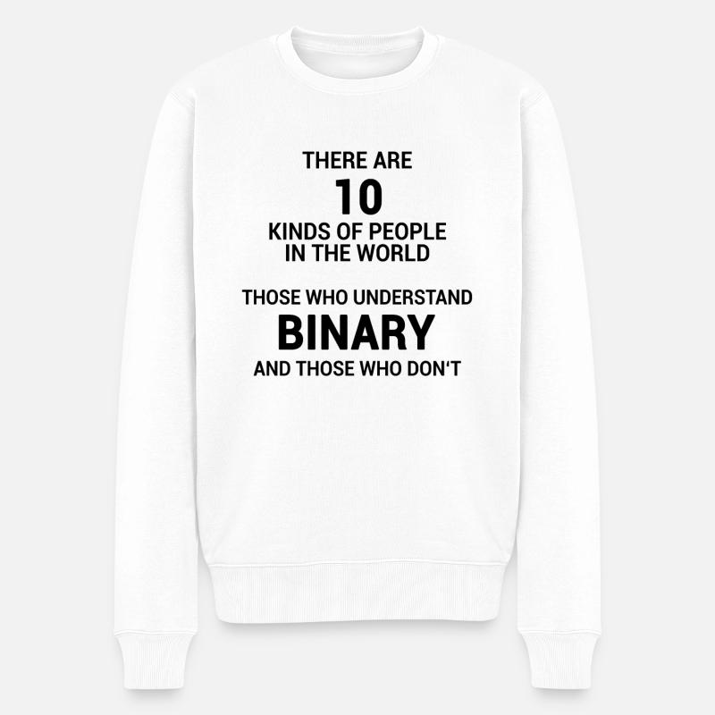 Binary System - Men's Premium Organic Jumper - white