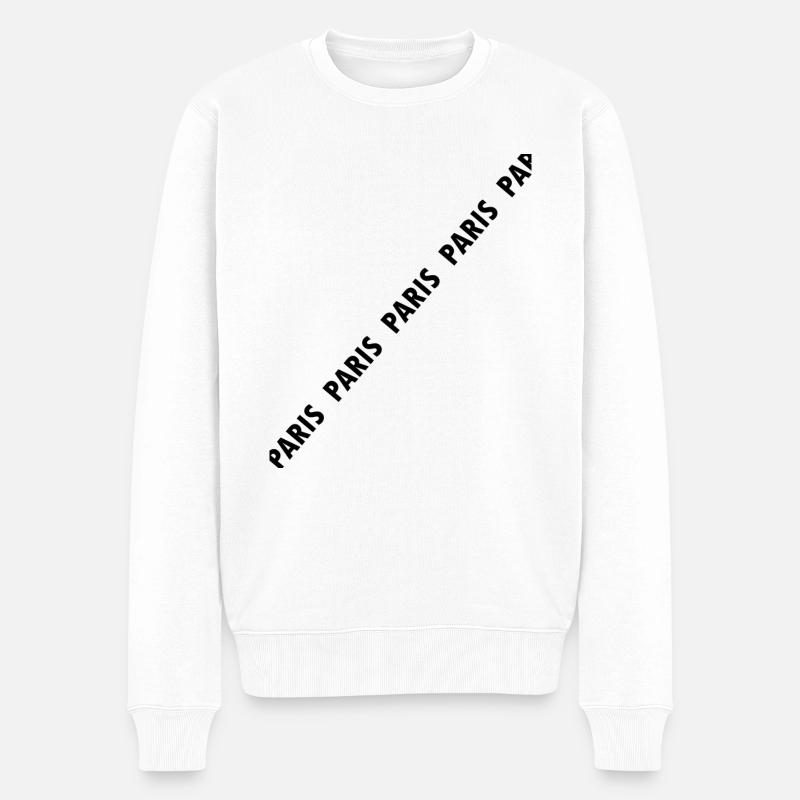 Paris across - Männer Premium Bio Pullover - Weiß