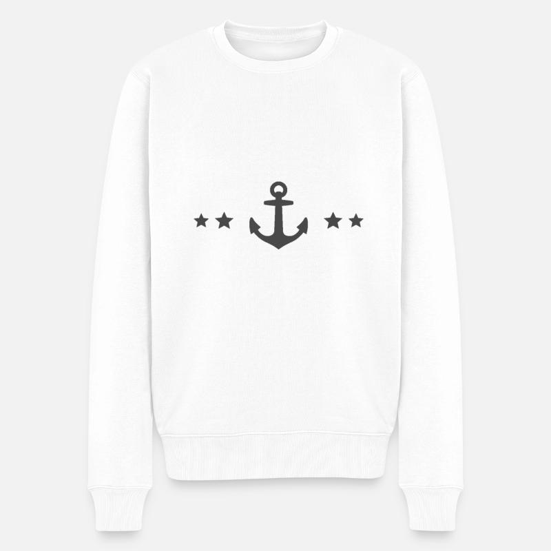 Anker - Männer Premium Bio Pullover - Weiß