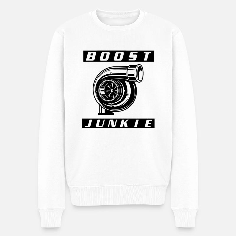 Turbo Boost Automechaniker - Männer Premium Bio Pullover - Weiß