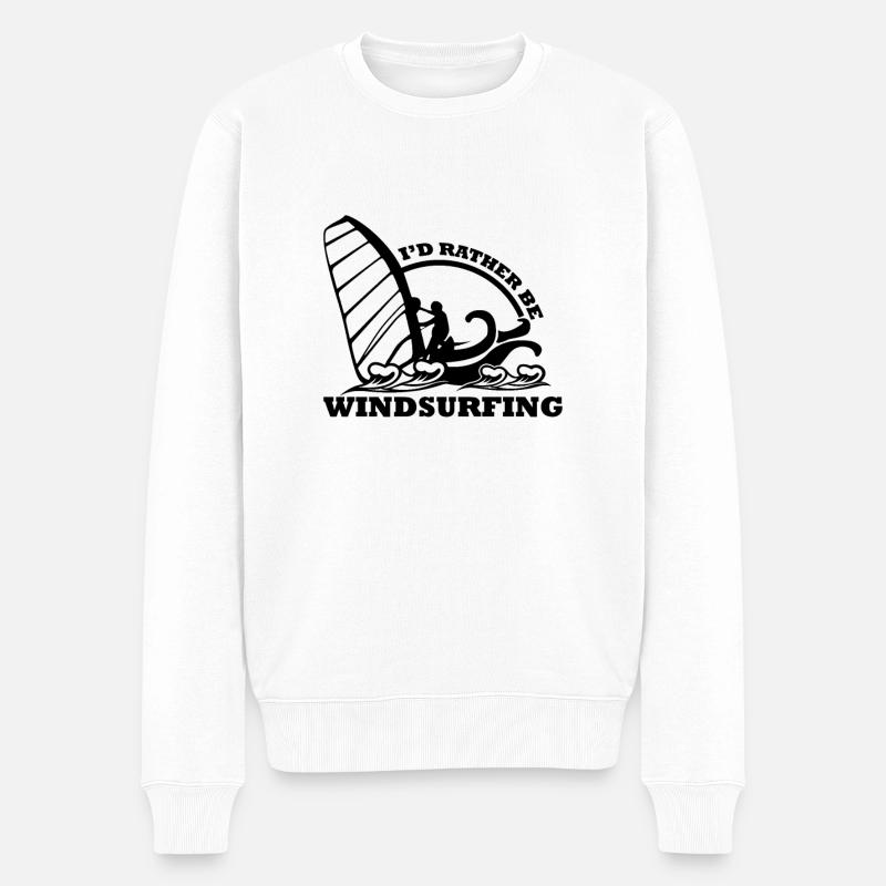 Windsurfer - Männer Premium Bio Pullover - Weiß
