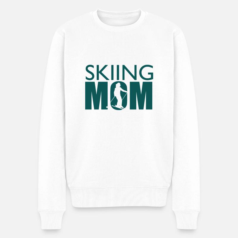 Ski Maman Ski Maman Skiing Mère - Pull Premium bio Homme - blanc