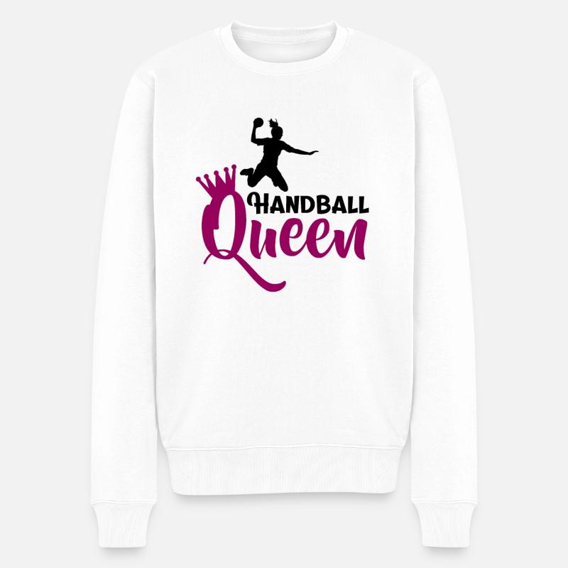 Handball Queen - Männer Premium Bio Pullover - Weiß