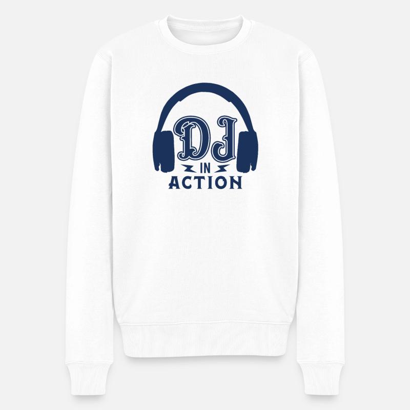 DJ - Männer Premium Bio Pullover - Weiß