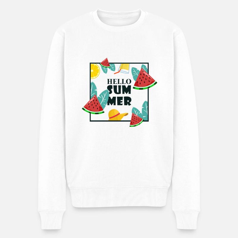 Été - Pull Premium bio Homme - blanc