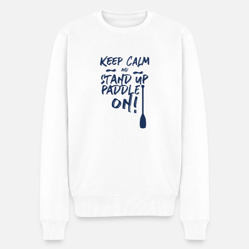 Stand Up Paddler - Männer Premium Bio Pullover - Weiß