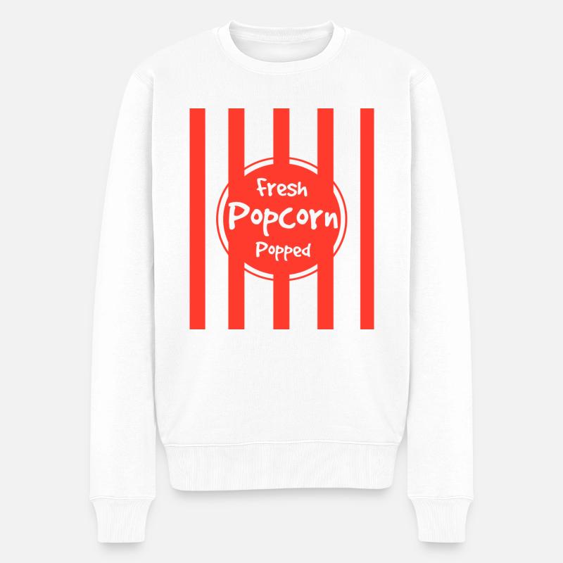 Popcorn Kostüm Kino Serie Film Shirt Geschenk - Männer Premium Bio Pullover - Weiß