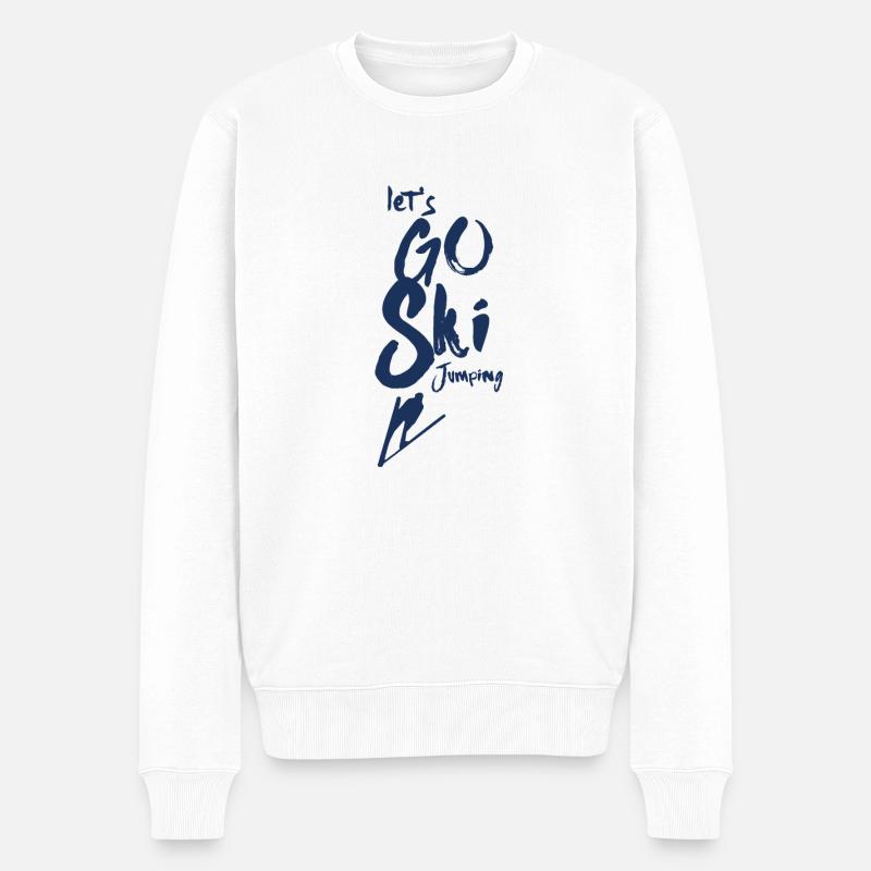 Skisprung - Männer Premium Bio Pullover - Weiß