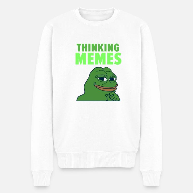 Meme - Männer Premium Bio Pullover - Weiß